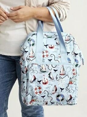 NWT Vera Bradley Blue Sailboat cooler Backpack with waterproof pouch